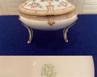 Hand Painted Nippon Small Covered Trinket Box