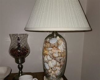 Jersey Shore Seaside Decor Seashell Filled Lamp