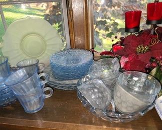 Antique Blue Bubble Glass