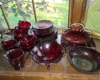 Antique Red Glassware