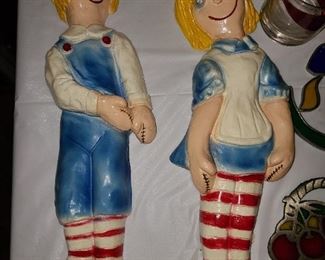 Vintage Raggedy Anne & Andy Chalkware