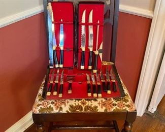 Vintage knife set (chair NOT for sale)