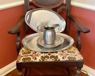 Serving trays and Pitcher (chair NOT for sale)
