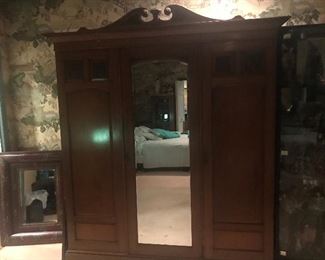 Antique Armoire does come apart for easy moving 