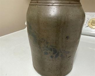Cobalt Decorated Pottery Storage Jar