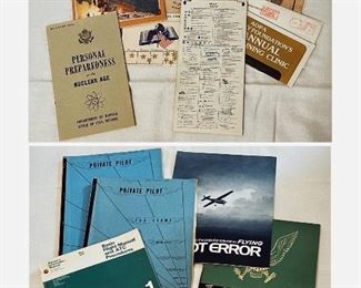 Vintage Ephemera - Airplane Flight Manuals, 1960s Department of Defense Office of Civil Defense Nuclear Age Manuals, etc.  