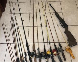All rods and reels.  Dixie BB g.u.n
Old rods and reels used.