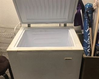Freezer with lid open