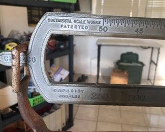 Detail on weight scale.  Continental Scale Works
