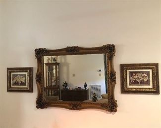Home decor Gold Mirror and wall art 