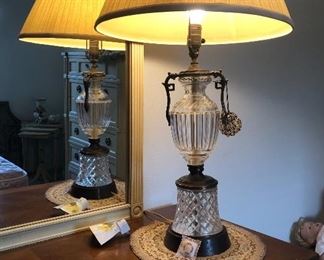 Vintage tall glass lamp