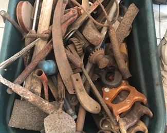 Old farm and garden tools, parts, tools