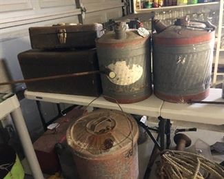 Antique gas cans 