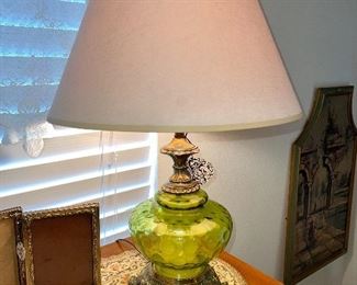 Green Glass lamp 