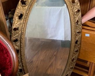 Large Antique Oval Mirror