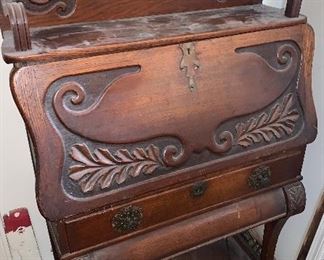Antique oak Drop Front Desk