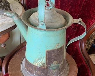 Victorian hand Painted Water Can