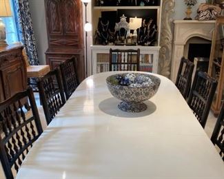 Vintage Dining Table lacquered in the whitest of whites!