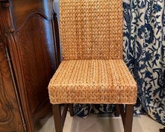 Pair of woven bar stools