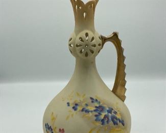 Antique Rudolstadt RW Procelain floral vase c1900. 11X5.5