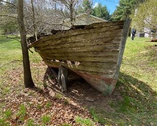Reclaimed Wood in the Shape of a Boat, 