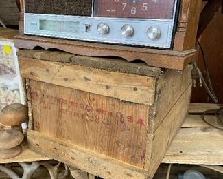Vintage Radio and Crate