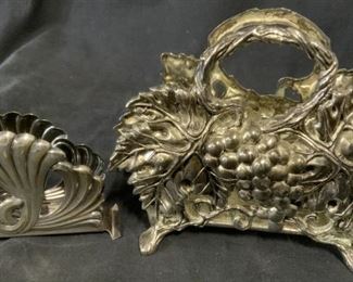 Lot 2 Plated Napkin Holders
