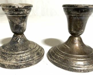 Pair Weighted Sterling Candlesticks

