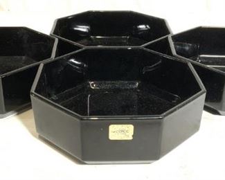 Lot 4 ARCOROC Glass Octagonal Shaped Bowl
