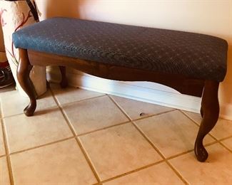 Padded bench for entry way or end of bed