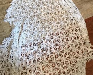 Crocheted tablecloth