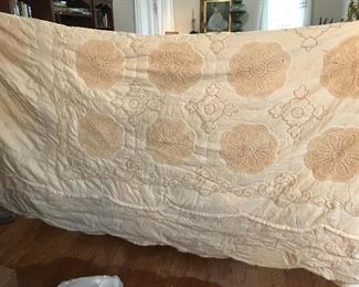 Crocheted and quilted king size comforter 
