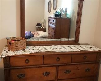 Three over four drawer solid wood dresser