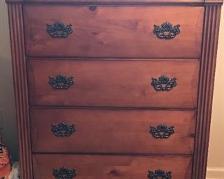 Five drawer solid wood chest of drawers