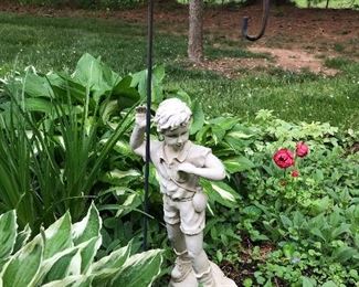 Garden statue and shepherds hook