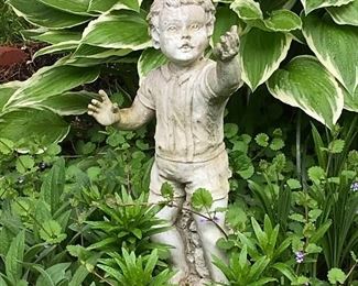 Garden statue of boy 