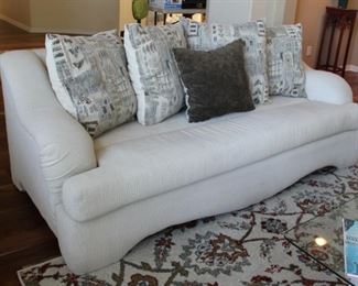 #8.  300.00  Sofa Cream with pillows 31” X 81” X 37” 