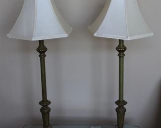 #13.  $50.00   Pair candlestick style lamps 31” 