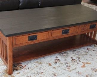 #30.  $$125.00   Mission style coffee /magazine table 17.5” X 51.5” X 23” 