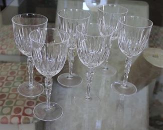 #50 Extra view.  $240.00  Set 6 Tiffany wine glasses 8.5” CHRYSANTHEMUM