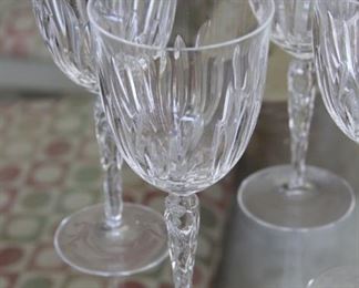 #50 Extra view.  $240.00  Set 6 Tiffany wine glasses 8.5” CHRYSANTHEMUM 