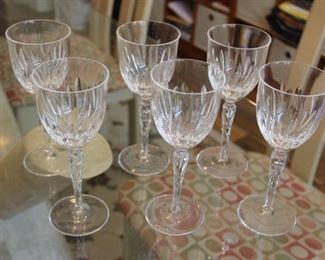 #53.    $240.00   Set 6 Tiffany wine glasses 8”  CHRYSANTHEMUM