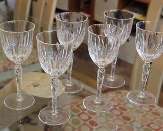 #54.  $240.00   Set 6 Tiffany wine glasses 8”  CHRYSANTHEMUM