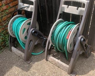 Garden hoses with portable reels
