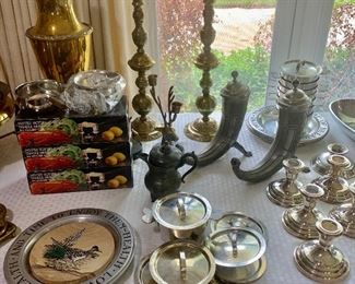 Silver and brass plated items