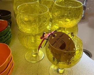 Yellow stem glasses