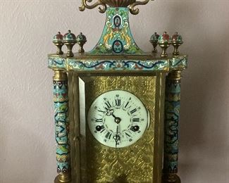 Chinese cloisonne clock, ca 1970s