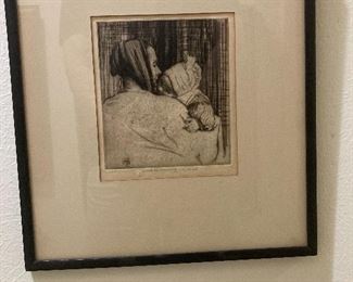 Signed etching by William Lee Hankey