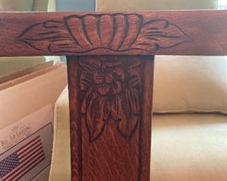 Detail of carving in dining chairs