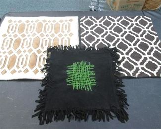 2-Pillow Covers, 17" X 17", Suede?                                                   1-Pillow Cover, 11" X 11", Green Beads